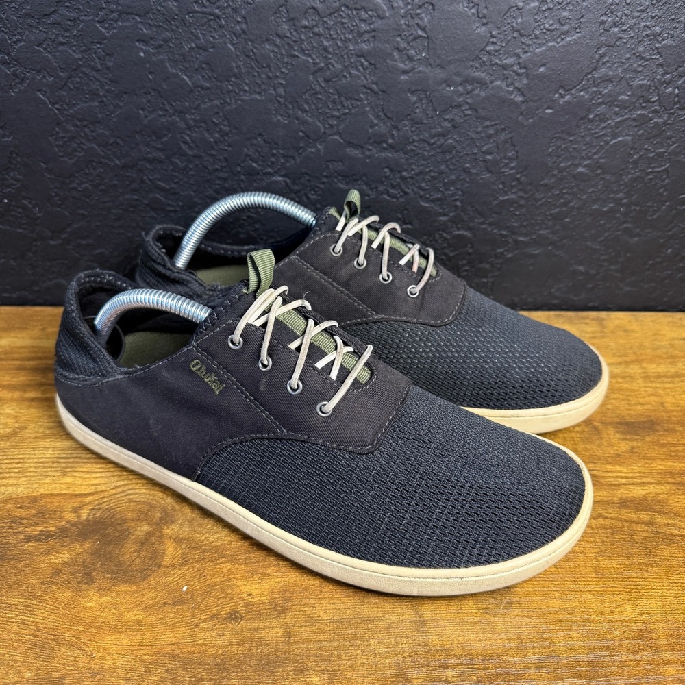 OluKai Nohea Moku 10283-4040 Black Textile Boat Shoe Sneakers Mens Size 9